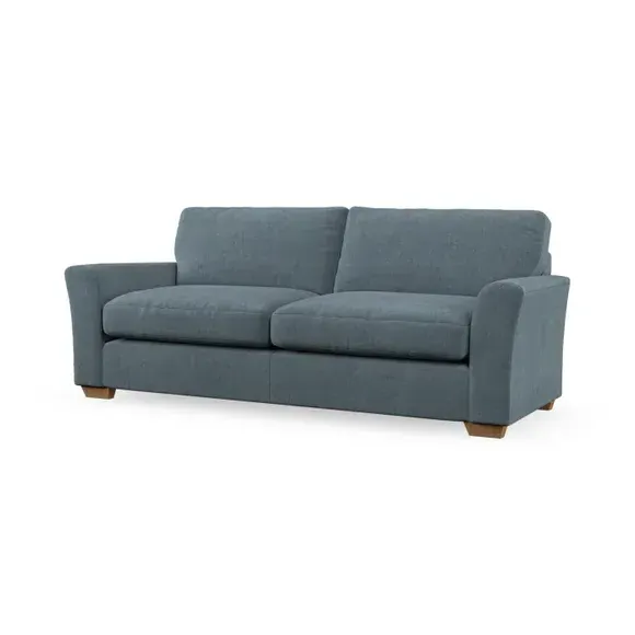4-Seater Sofa with Flared Arms - Aqua, Chenille