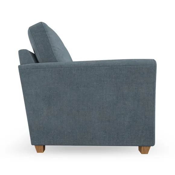 4-Seater Sofa with Flared Arms - Aqua, Chenille