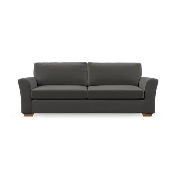 4-Seater Sofa with Flared Arms - Charcoal, Velvet