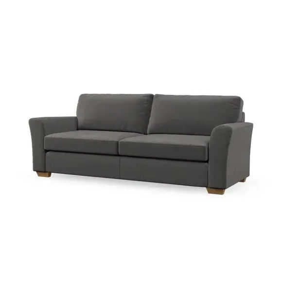 4-Seater Sofa with Flared Arms - Charcoal, Velvet