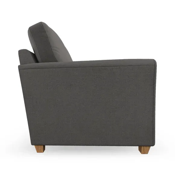 4-Seater Sofa with Flared Arms - Charcoal, Velvet