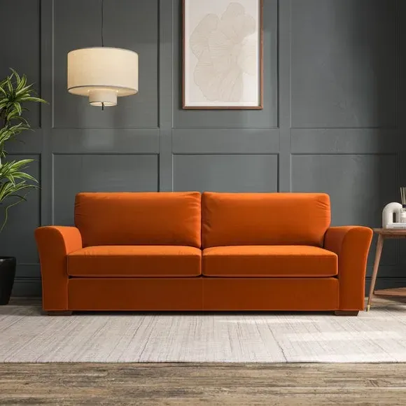 4-Seater Sofa with Flared Arms - Ginger, Velvet