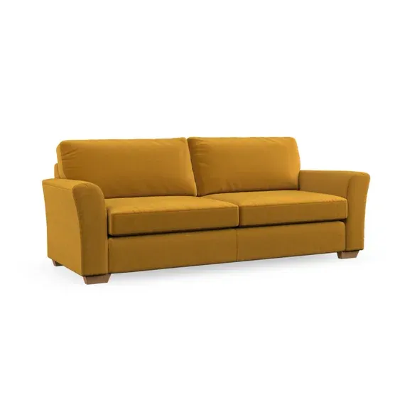 4-Seater Sofa with Flared Arms - Gold, Velvet