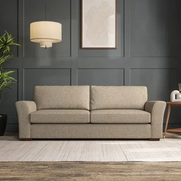 4-Seater Sofa with Flared Arms - Honey, Fabric
