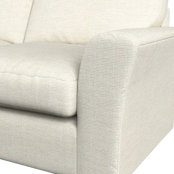 4-Seater Sofa with Flared Arms - Ivory, Fabric