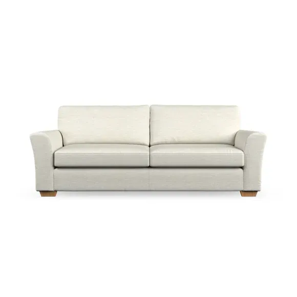 4-Seater Sofa with Flared Arms - Ivory, Fabric