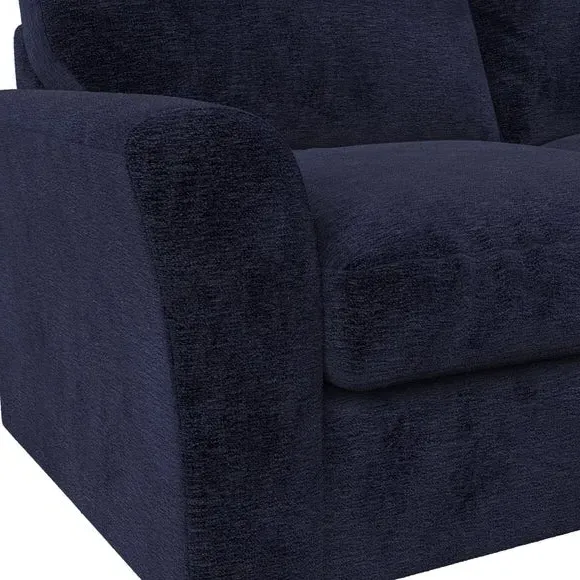 4-Seater Sofa with Flared Arms - Navy, Chenille