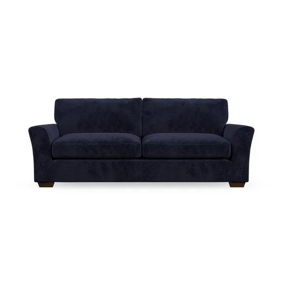 4-Seater Sofa with Flared Arms - Navy, Chenille