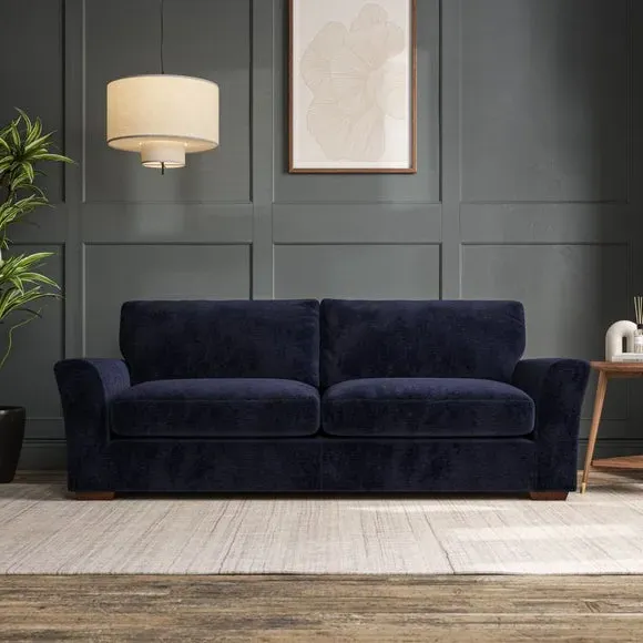 4-Seater Sofa with Flared Arms - Navy, Chenille