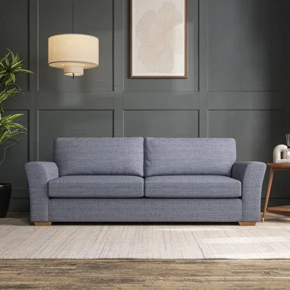 4-Seater Sofa with Flared Arms - Navy