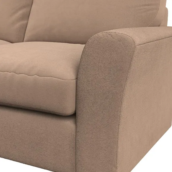 4-Seater Sofa with Flared Arms - Taupe, Velvet