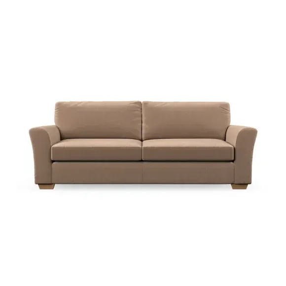 4-Seater Sofa with Flared Arms - Taupe, Velvet
