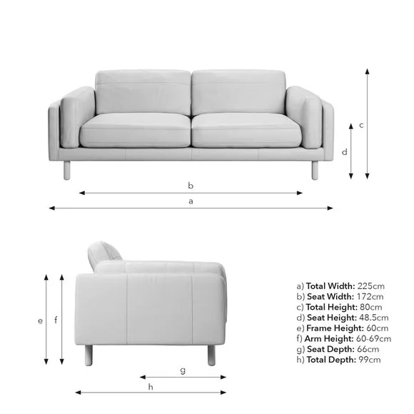 4-Seater Sofa with Piped Edge - Mocha, Leather