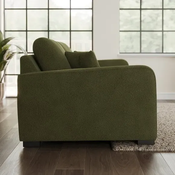 4-Seater Sofa with Piped Edges - Green, Boucle