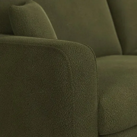 4-Seater Sofa with Piped Edges - Green, Boucle