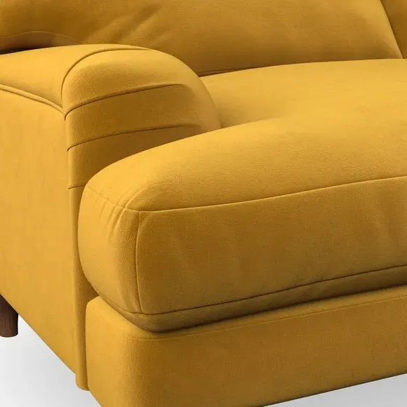 4-Seater Sofa with Pleated Arms - Amber