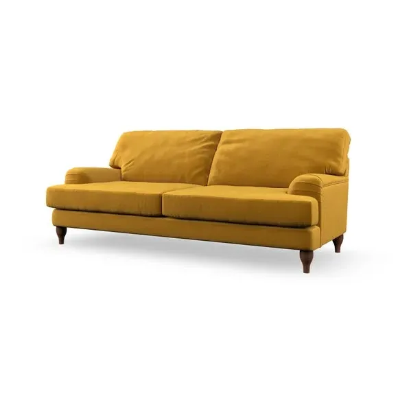 4-Seater Sofa with Pleated Arms - Amber