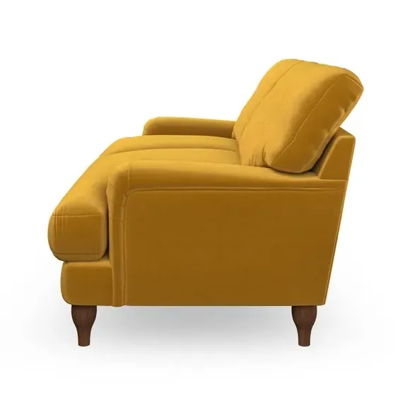 4-Seater Sofa with Pleated Arms - Amber