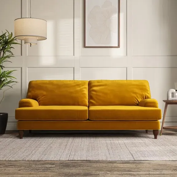 4-Seater Sofa with Pleated Arms - Amber image