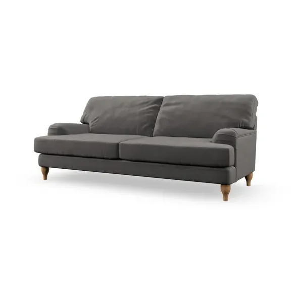 4-Seater Sofa with Pleated Arms - Charcoal