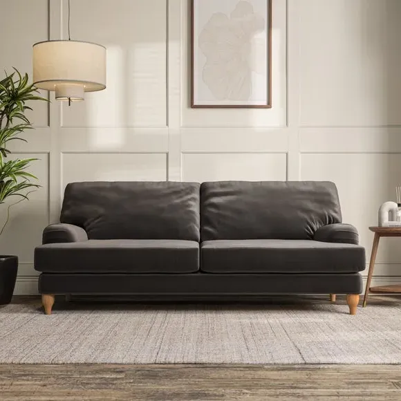 4-Seater Sofa with Pleated Arms - Charcoal