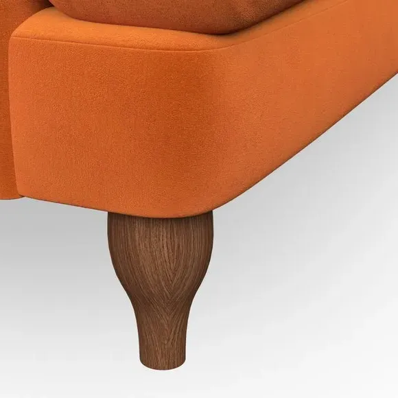 4-Seater Sofa with Pleated Arms - Ginger