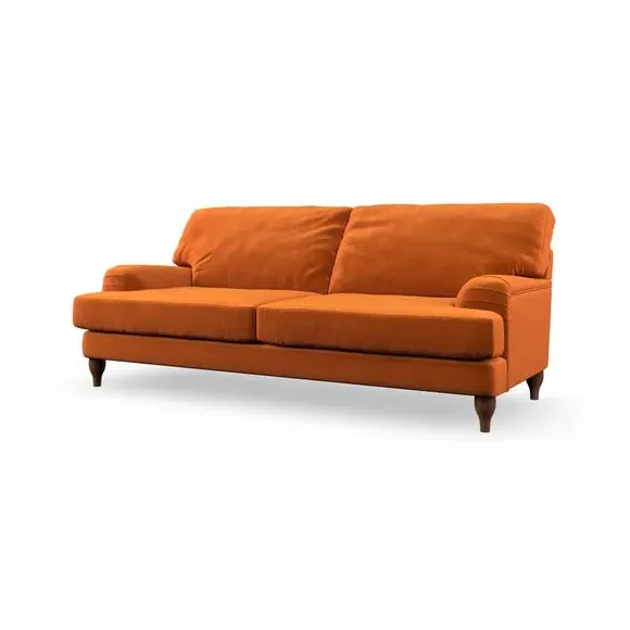 4-Seater Sofa with Pleated Arms - Ginger