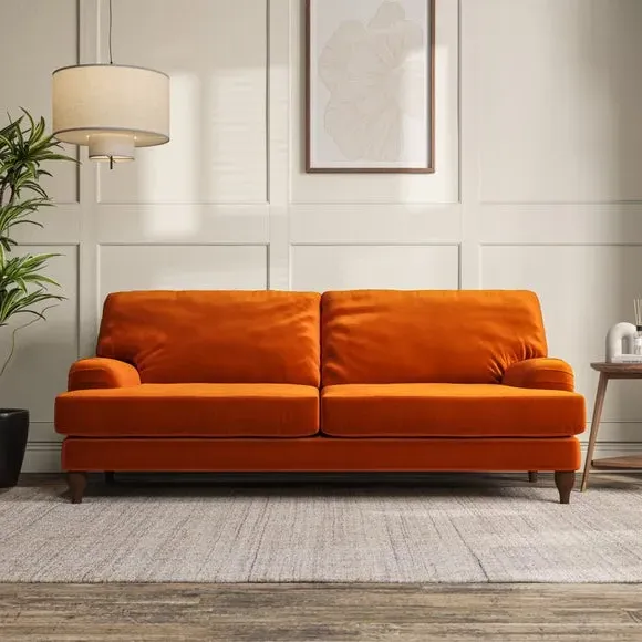 4-Seater Sofa with Pleated Arms - Ginger