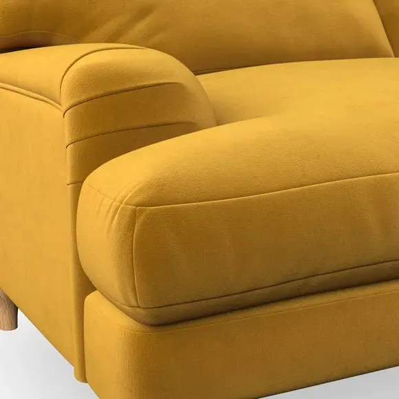 4-Seater Sofa with Pleated Arms - Gold
