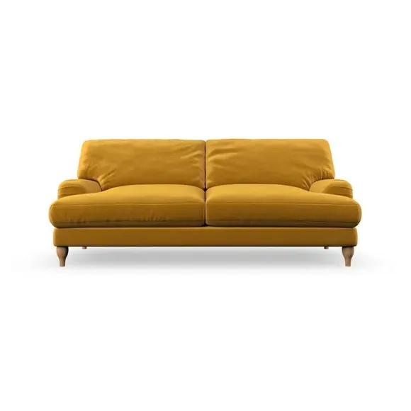 4-Seater Sofa with Pleated Arms - Gold