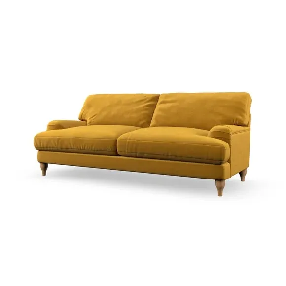 4-Seater Sofa with Pleated Arms - Gold