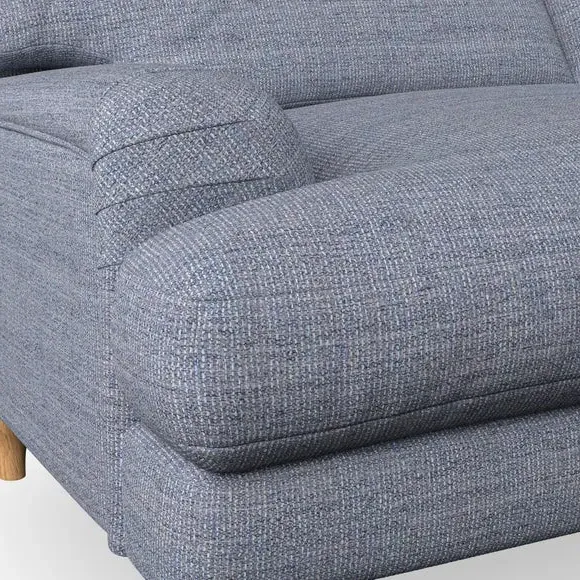4-Seater Sofa with Pleated Arms - Navy
