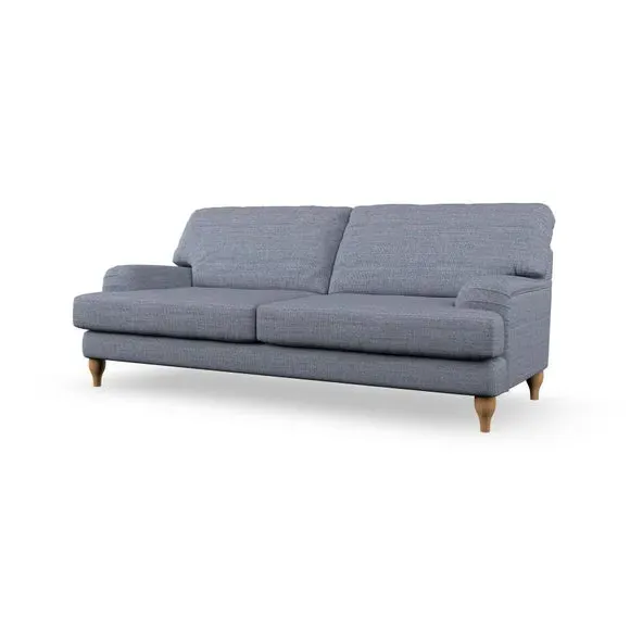 4-Seater Sofa with Pleated Arms - Navy