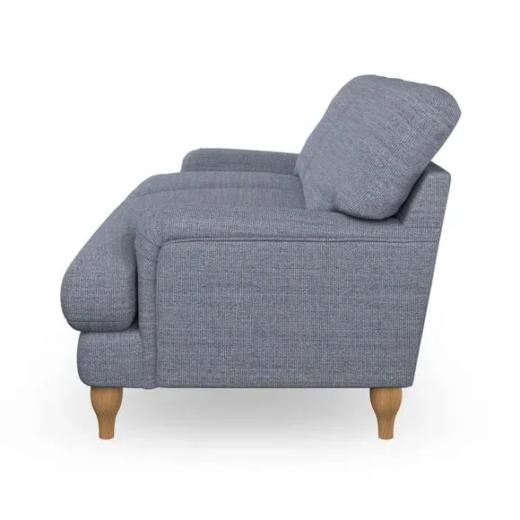 4-Seater Sofa with Pleated Arms - Navy