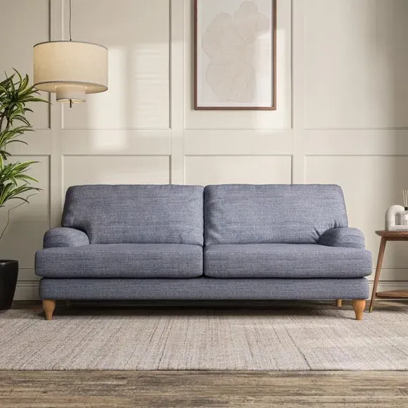4-Seater Sofa with Pleated Arms - Navy