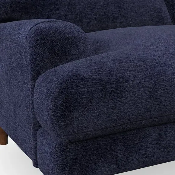 4-Seater Sofa with Pleated Arms - Navy, Chenille