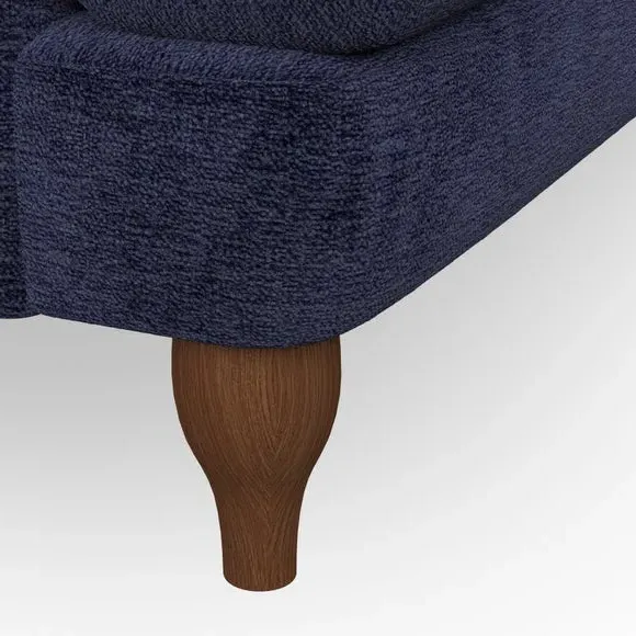 4-Seater Sofa with Pleated Arms - Navy, Chenille