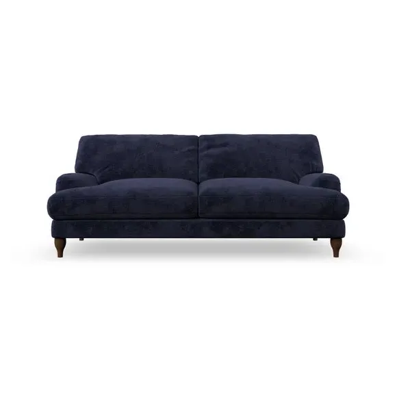 4-Seater Sofa with Pleated Arms - Navy, Chenille