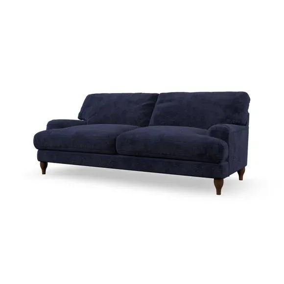 4-Seater Sofa with Pleated Arms - Navy, Chenille