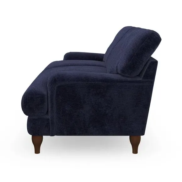 4-Seater Sofa with Pleated Arms - Navy, Chenille