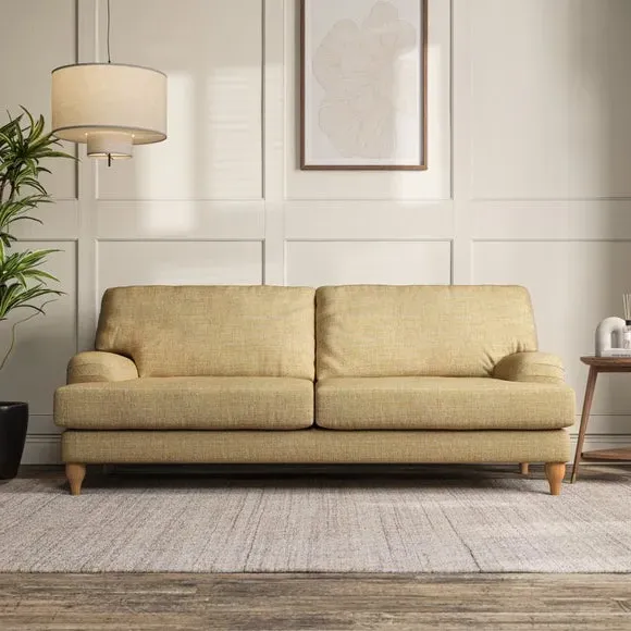 4-Seater Sofa with Pleated Arms - Ochre