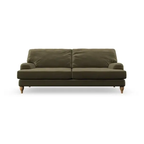 4-Seater Sofa with Pleated Arms - Olive