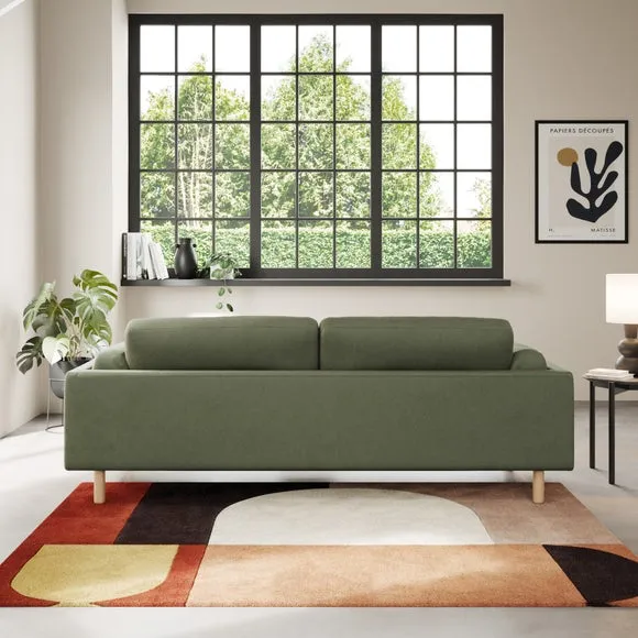 4-Seater Sofa with Plush Cushions - Sage, Velvet