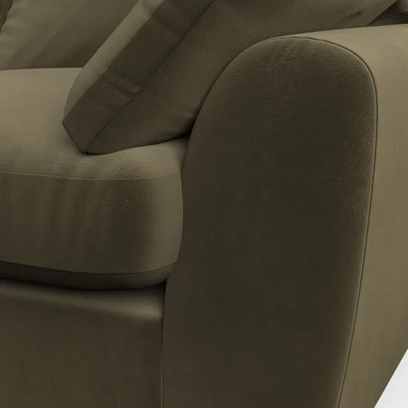 4-Seater Sofa with Removable Arms - Olive