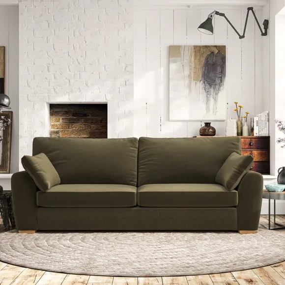 4-Seater Sofa with Removable Arms - Olive