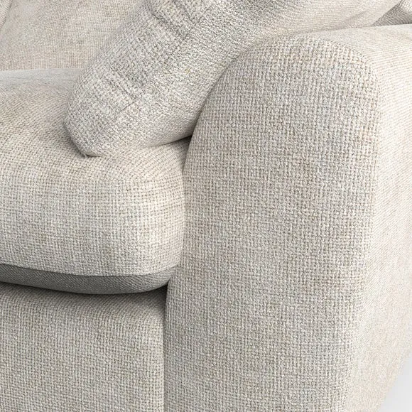 4-Seater Sofa with Removable Arms - White