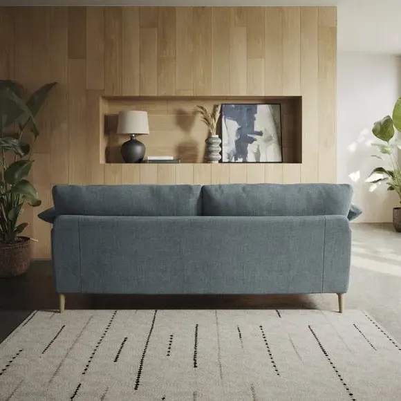 4-Seater Sofa with Roll Arms - Aqua, Chenille