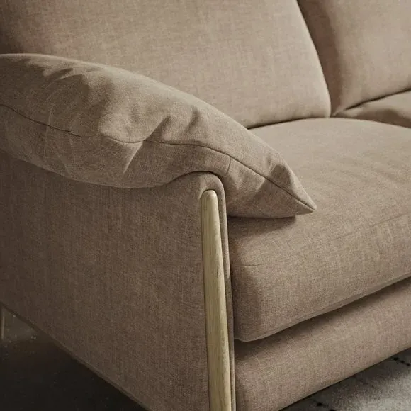 4-Seater Sofa with Roll Arms - Clay, Chenille