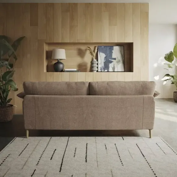 4-Seater Sofa with Roll Arms - Clay, Chenille
