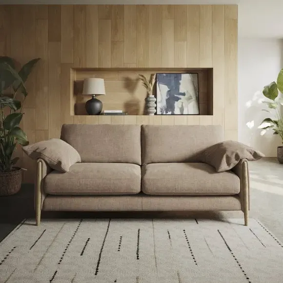 4-Seater Sofa with Roll Arms - Clay, Chenille
